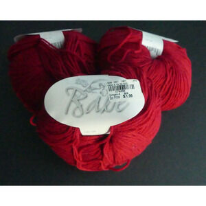 Babe Lot of 3 New Red Yarn Balls Nylon Acrylic 50g 180yds each NEW